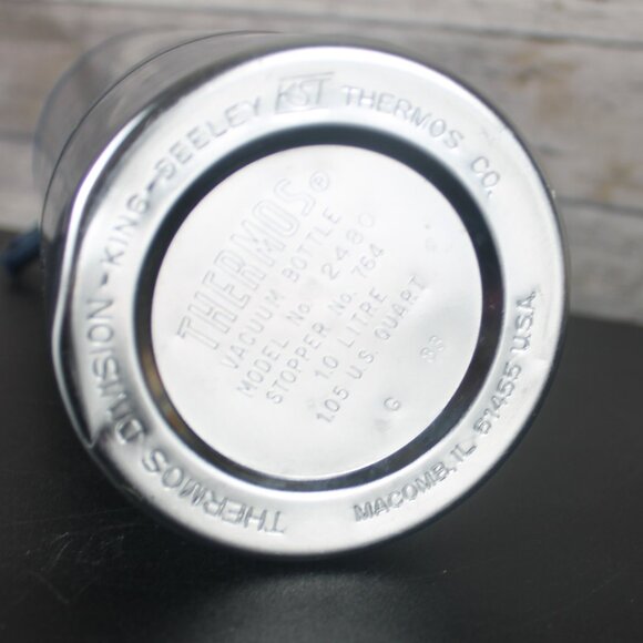 Blue Thermos Vacuum Bottle Model 2480 King Seeley 1 LT Stainless Steel Vintage - Picture 6 of 16